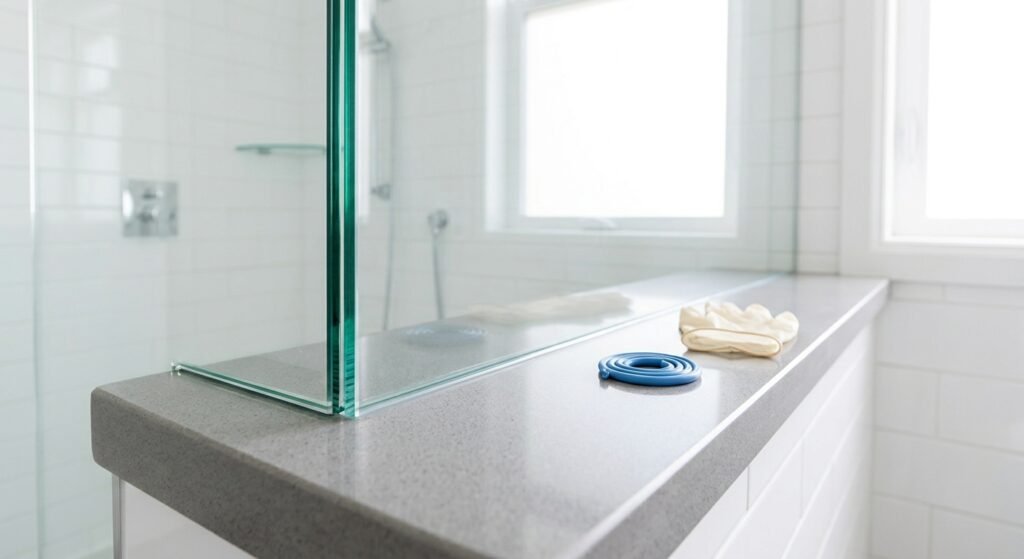 clean silicone caulk from bathtub glass panels