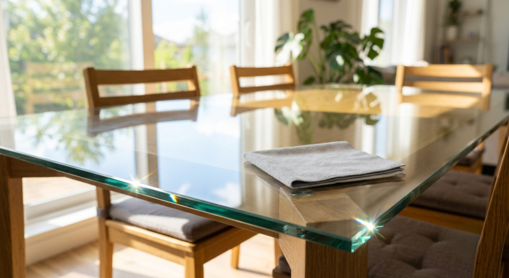 removing silicone residue from glass tabletops